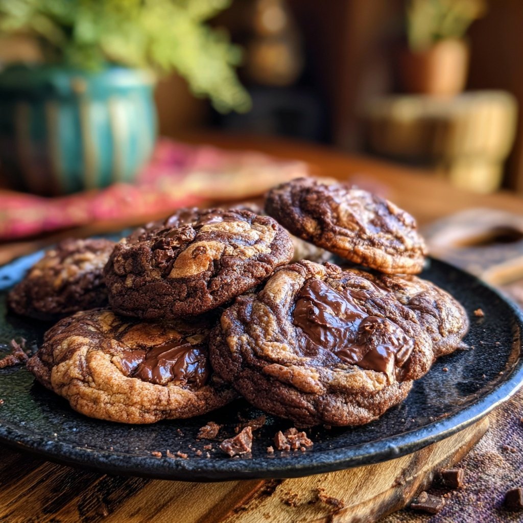 Brownie Mix Fudge Swirl Cookies