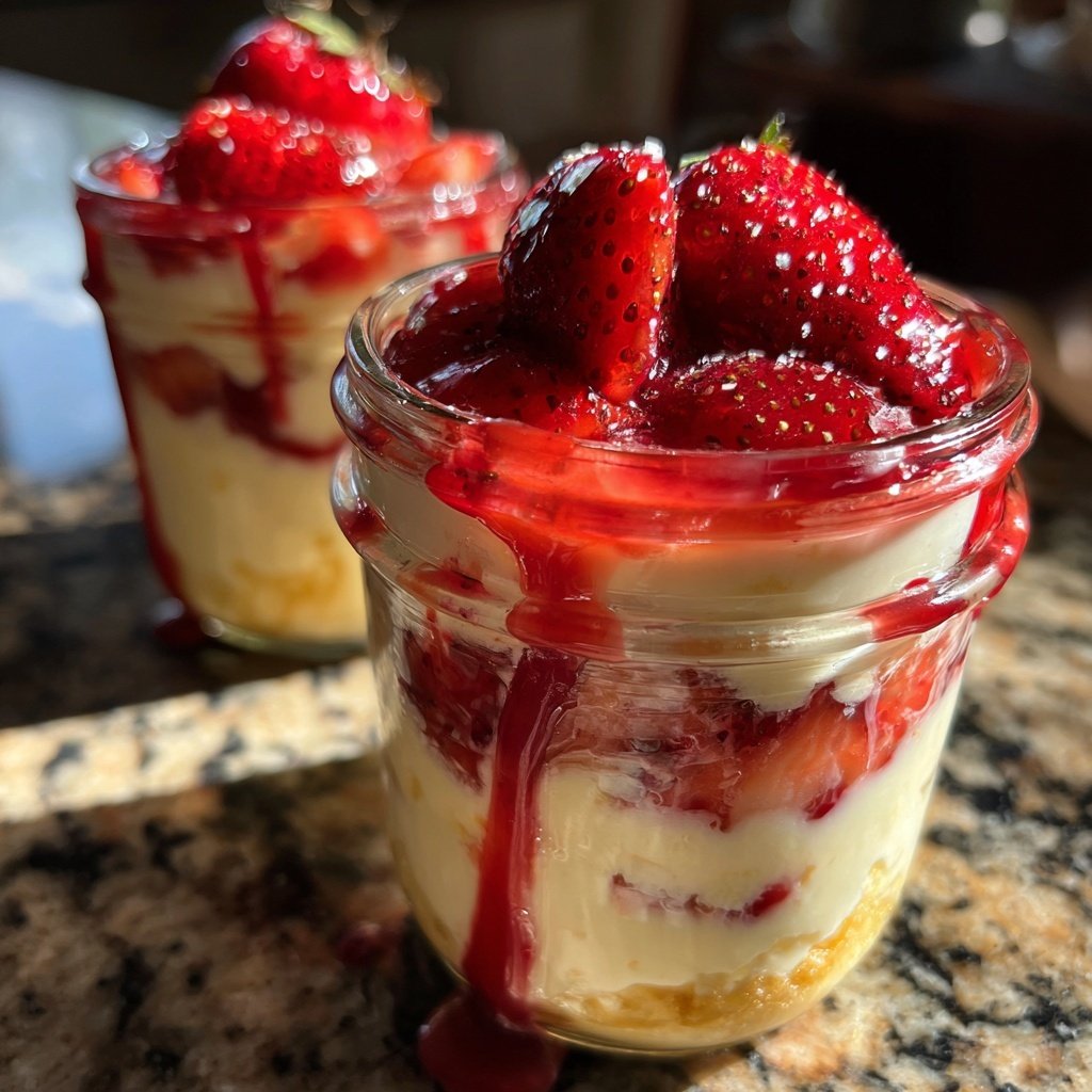 Strawberry Cheesecake Breakfast Jars