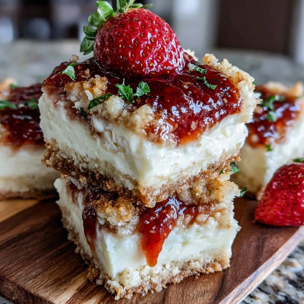 Strawberry Shortcake Cheesecake Bars