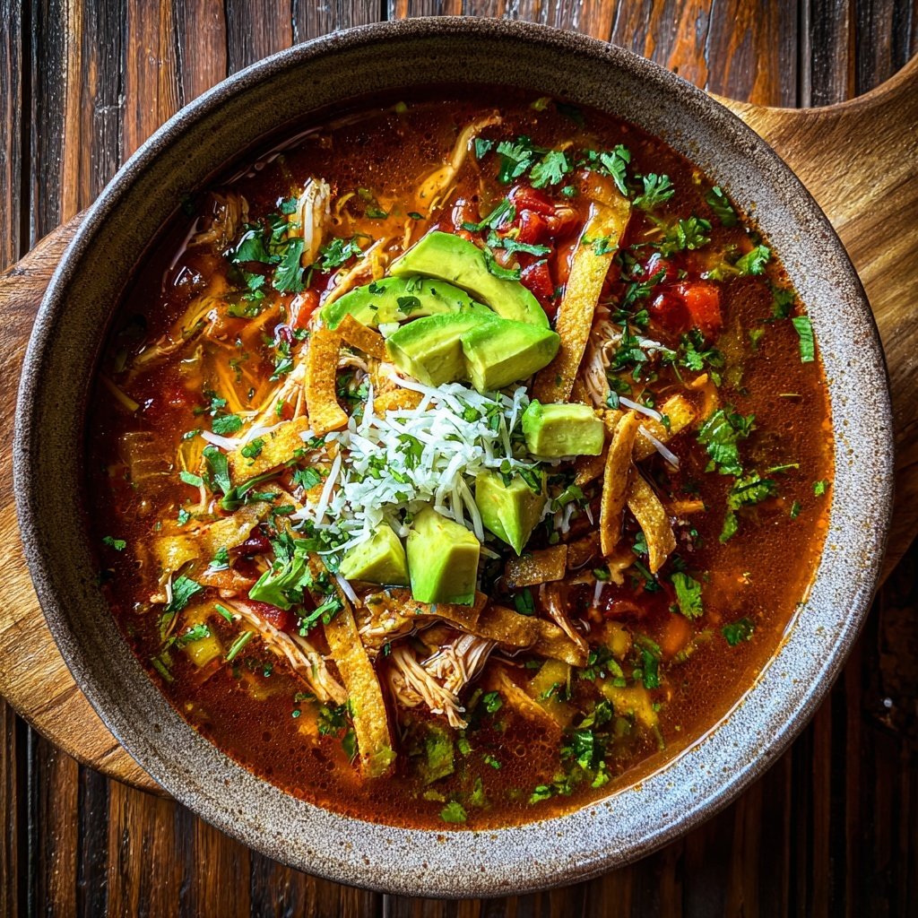 Shredded Chicken Tortilla Soup