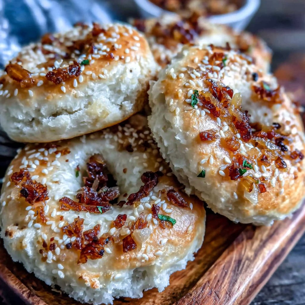 High Protein Onion Bagels