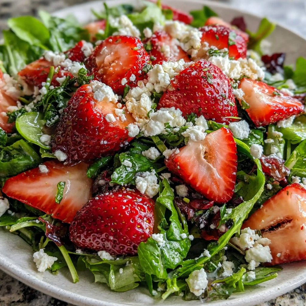 Fresh Strawberry Spinach Salad With Feta
