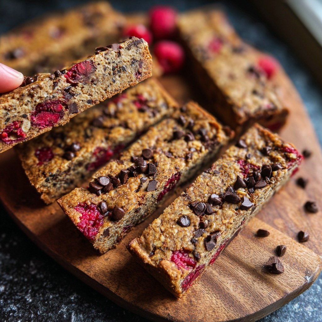 Chocolate Raspberry Almond Snack Bars
