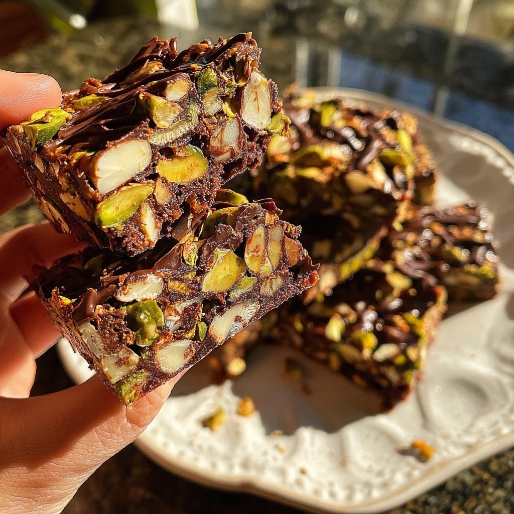 Chocolate Pistachio Almond Bars