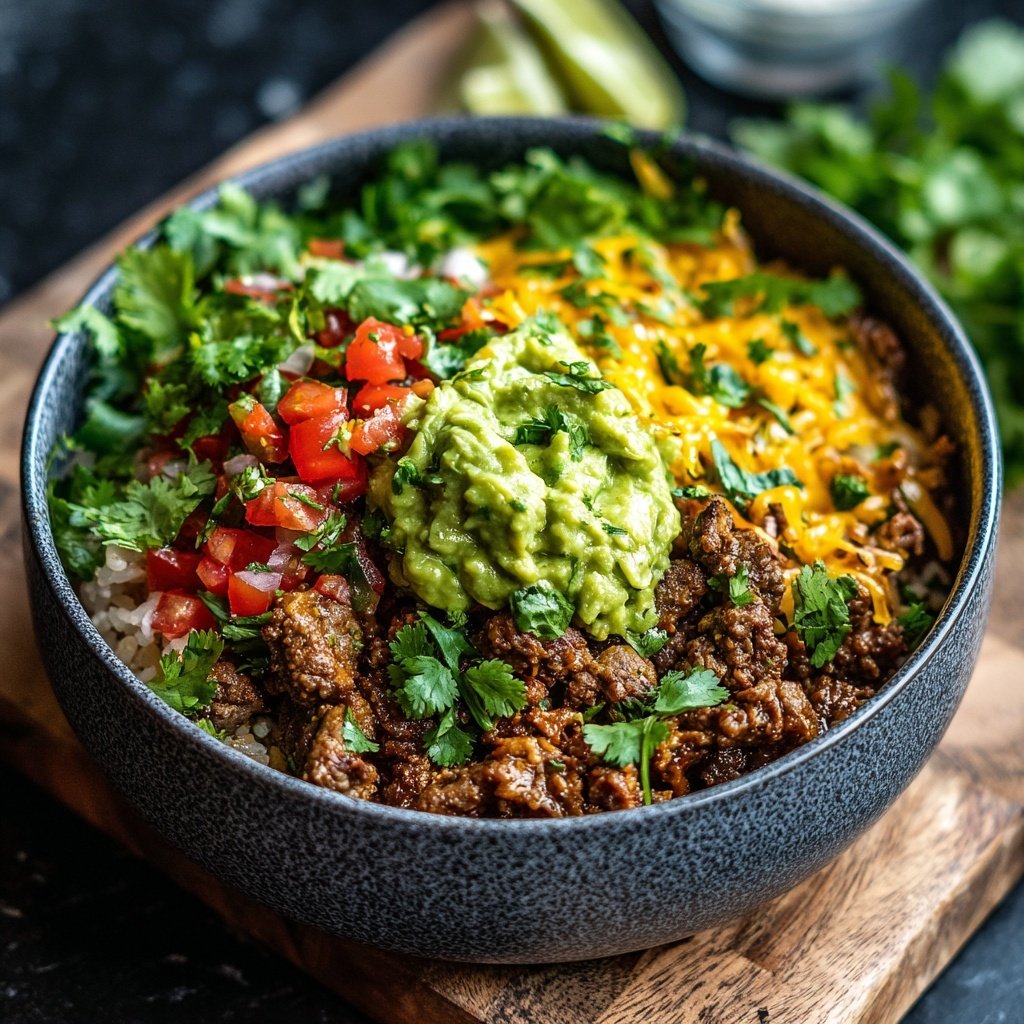 High Protein Beef Burrito Bowl