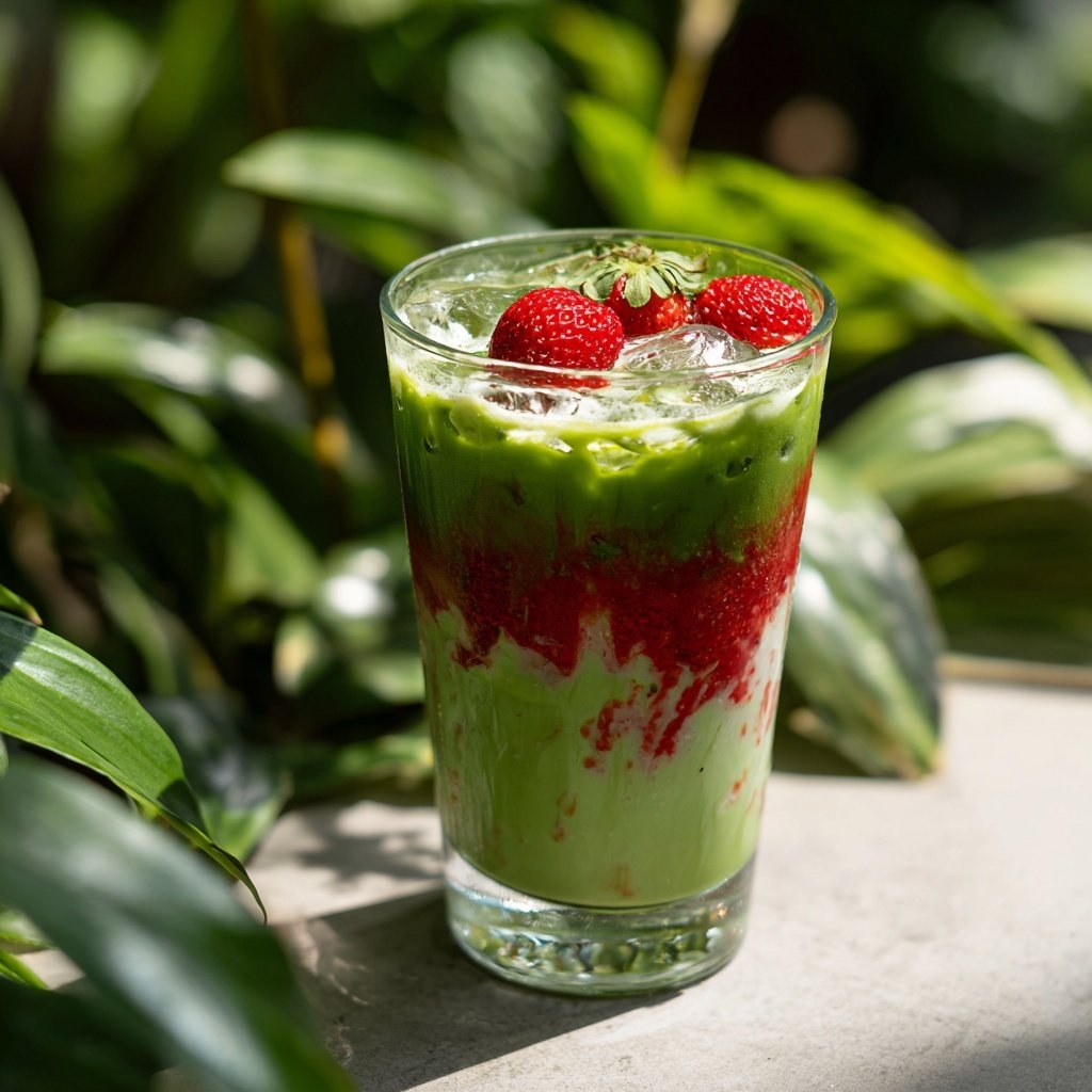 Iced Matcha Strawberry Latte