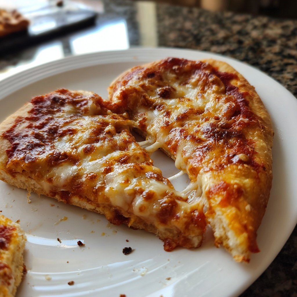 Heart-Shaped Pizza with Mozzarella