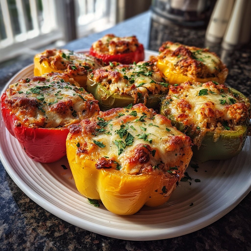 Ground Chicken Stuffed Peppers