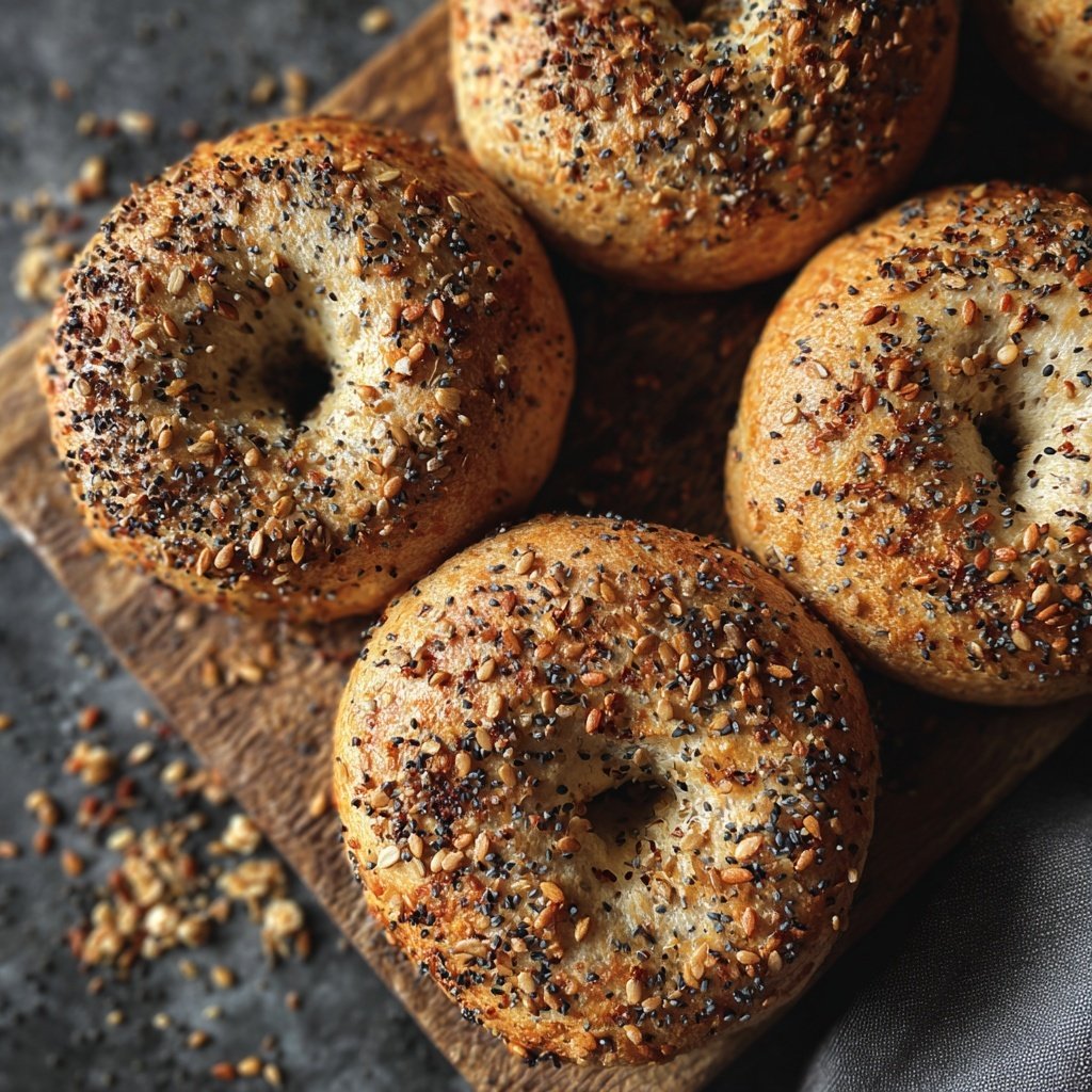 Protein Bagels With Flax Seeds