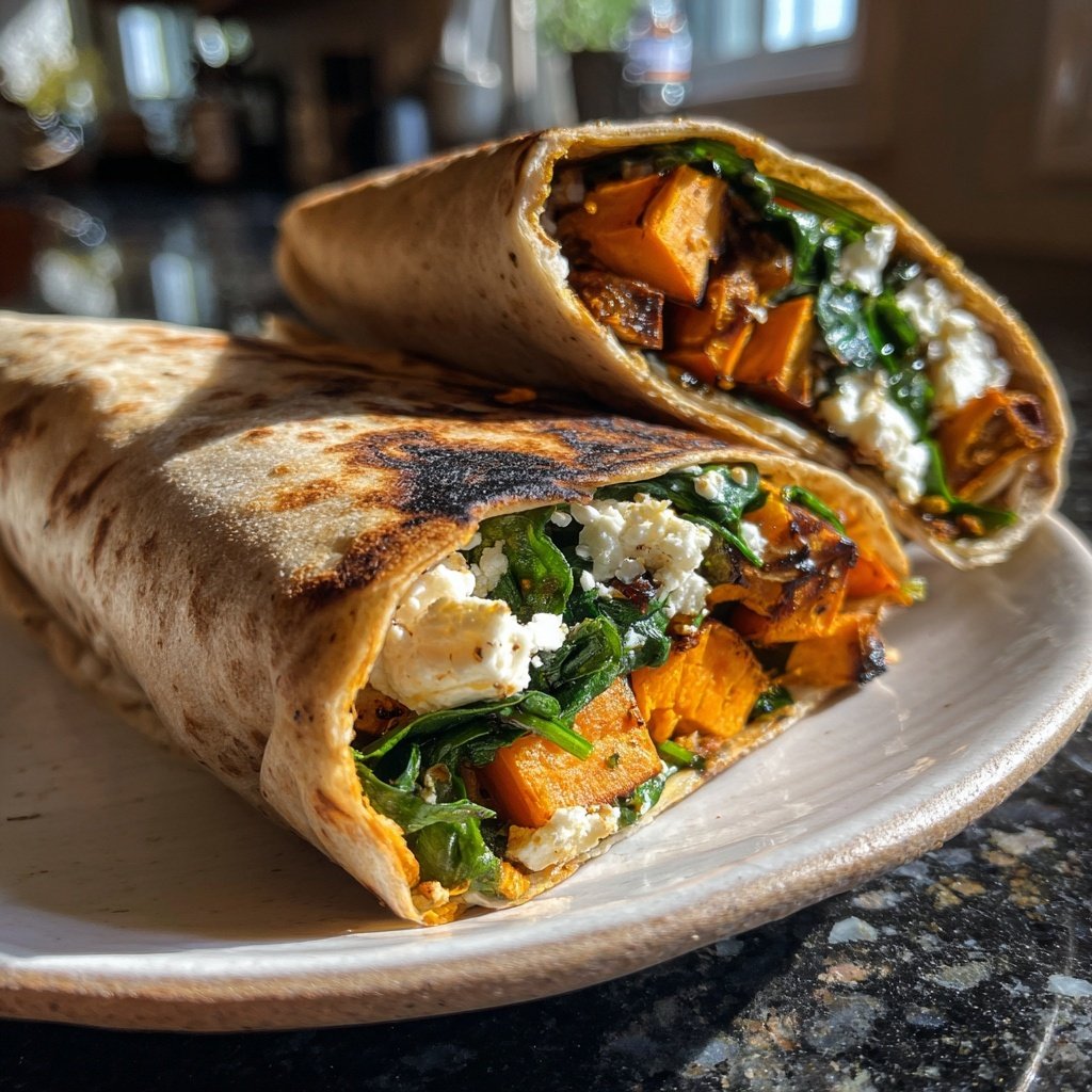 Healthy Lunch Roasted Sweet Potato Wraps