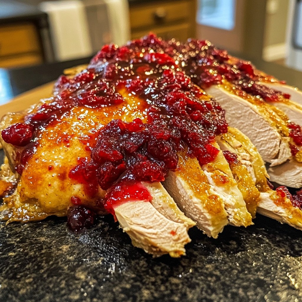 Roasted Turkey with Cranberry Glaze