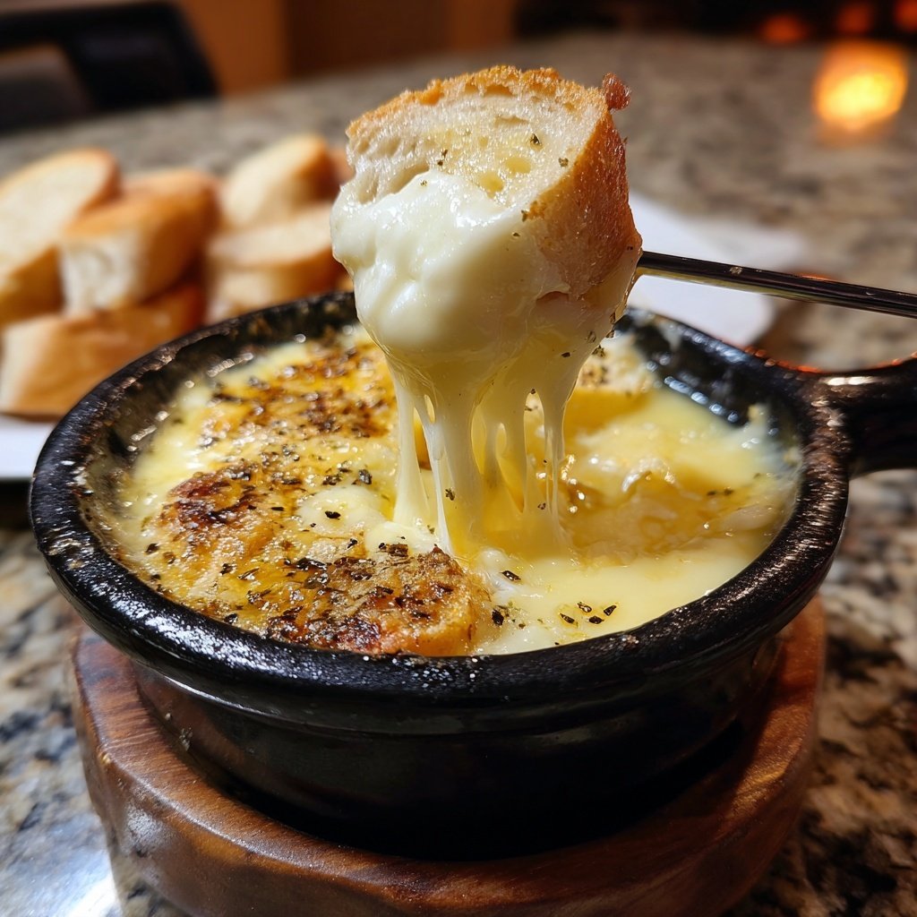 Fondue with Brie and Garlic